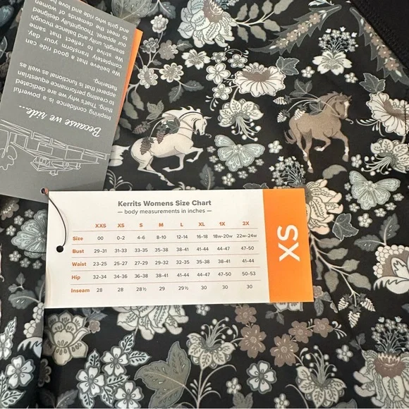 Kerrits Black and Gray Floral Long Sleeve Top - Picture 11 of 14